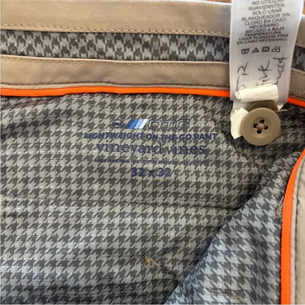 Vineyard Vines OTG Men's ON-The-Go 5-Pocket Performance Stretch Tan Pants 32x32 - Picture 6 of 11